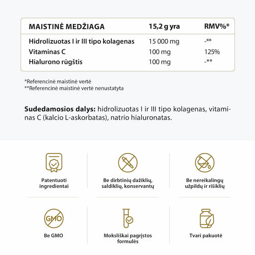 Maisto papildo kolageno 15000 sudėtis