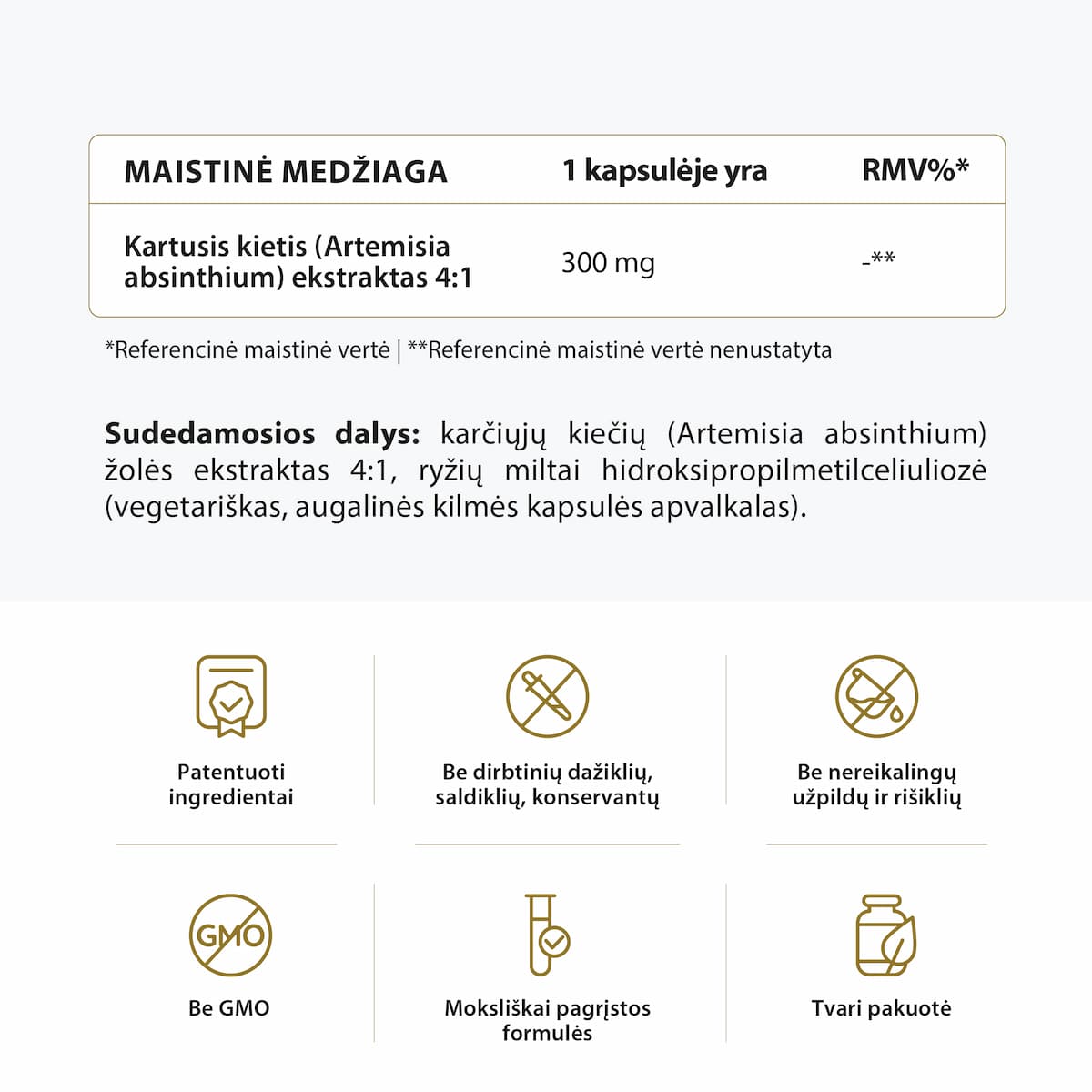 Maisto pspildo pelynas sudėtis